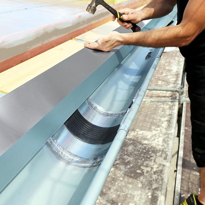 Ripeng 50 Feet 24'' x 50' x 0.0078'' Aluminum Flashing Roll Roof Flashing for Roof and Garden Preventing Roofing Stains Strip for Moss and Mildew Prevention (1 Roll)