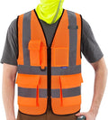 A-SAFETY High Visibility Mesh Safety Reflective Vest with Pockets and Zipper,Hi Vis Viz Reflective Safety Vest(Orange Mesh 6XL-8XL)