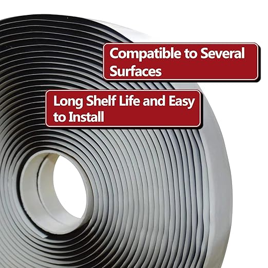 LLPT Butyl Tape Black 1 Inch x 33Ft 2 Pack Tight Seal for Leak Proof EPDM RV Repair Window Glass Sealing Roof Pipe Patching (BST232)