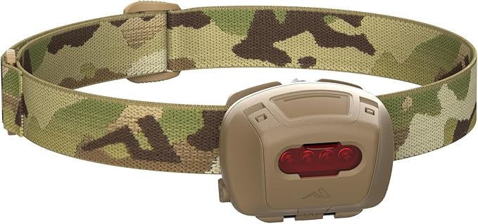 Princeton Tec Quad Tactical Headlamp with 4 Ultrabright RGB LEDs and 78 Lumens, IPX7 Water Resistance, Essential for Camping, Paddling, Trade Work, & Safety Preparedness, Multicam
