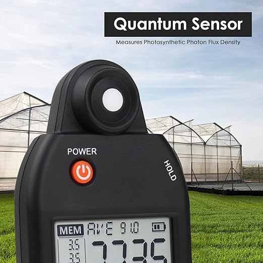 PAR Meter for led Grow Lights High Precision Quantum Sensor Par Light Meter PPFD Tester for Measuring Plants Photosynthetic Activity in 400-700nm Par Meter Light Lux Tester