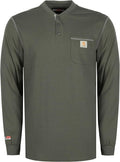 BOCOMAL FR Shirts for Men 5.5oz Lightweight Long Sleeve Work Henley Fire Resistant Shirt CAT2
