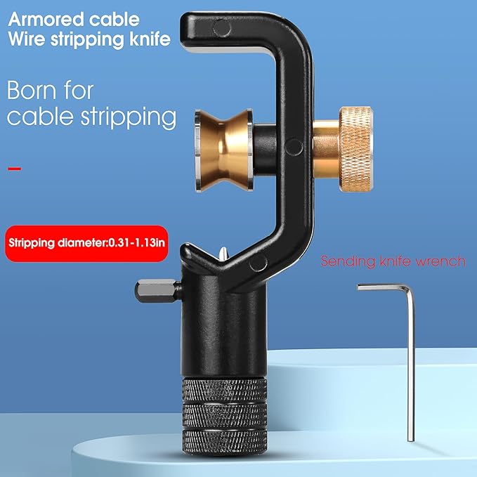 Optical cable stripping knife Armored stripper 8-28.6mm Vertical and horizontal Dual use type Fiber optic cutter with 1 spare blade Mid Span Slit and Ring Tool Slitting Tool