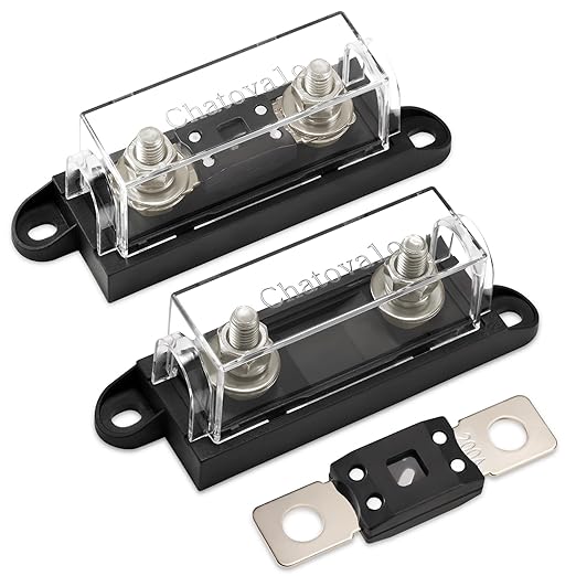 ANM Fuse Holder with 50A Fuse, ANM/Mega Upgrade Over ANL for Automotive & Marine Distribution Block, 2 Pack