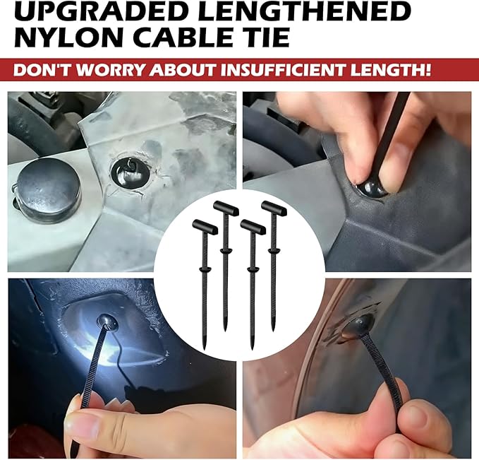 150Pcs Nylon Universal Cable Tie Buckle with Cutter, New Multifunctional Nylon Zip Ties for Car, Heavy-Duty Self-Locking UV Resistant Cable Ties for Engine Bumper Retainer Fender Liner