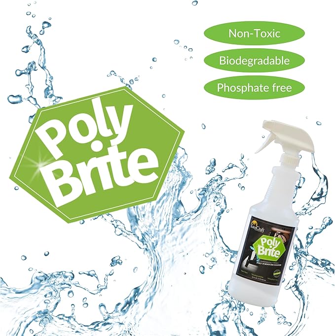 LuxCraft Poly Brite Spray Cleaning Kit for HDPE Outdoor Poly Lumber Furniture Cleaner and Outdoor Patio Furniture Cleaner for Outside