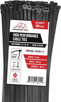 11-inch Black Zip Ties Heavy Duty UV Resistant Nylon Cable Ties, 50lb Tensile Strength, 100-Pack - Durable Wire Ties, Heavy Duty Tie Straps Indoor and Outdoor Cable Management Solution by ARMOUR TIES