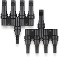 XYRIS Solar Connectors T Branch 1 to 4 for Solar Panels, Solar String Splitter/Joiner (M/FFFF+F/MMMM 1 Pair)