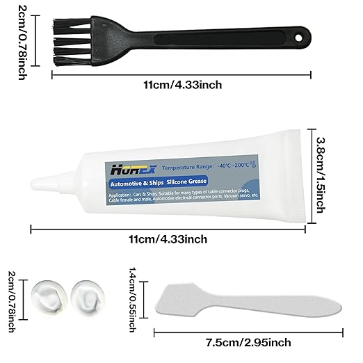 Automotive Dielectric Grease 20g Electrical Terminal Silicone Lubricant Tube Battery Connector Protect Component Waterproof Anti Corrosion for Marine Car Wire Connect Plugs Ports Vacuum 0.7oz