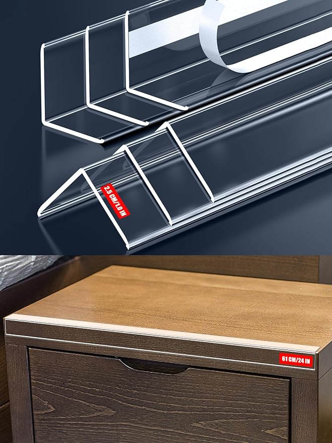 Clear Corner Protectors – Self-Adhesive Baby Proofing Safety Bumpers for Walls, Furniture, Cabinets & Desks – Freely Spliced to Meet Your Needs (6PCS, 2.5x60.96cm/1.0x24in)
