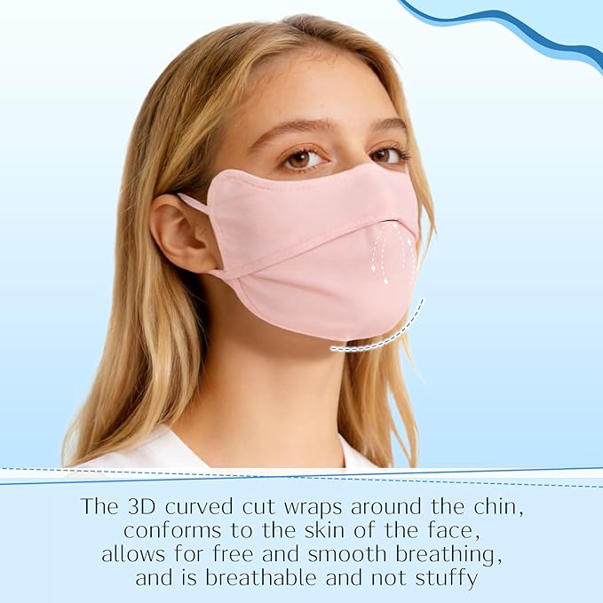 4 Pcs UV Sun Protection Face Mask and Neck Gaiter Scarf Cover UPF50+ Breathable Cooling Design for Summer Outdoor Activities