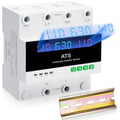 63Amp AC110V Automatic Transfer Switch with LED Display, 50/60Hz 2P ATS Auto Dual Power Outdoor Changeover Switch for Home Generator, L1 Priority Din Rail Mount CE Certified Selector Transfer Switches