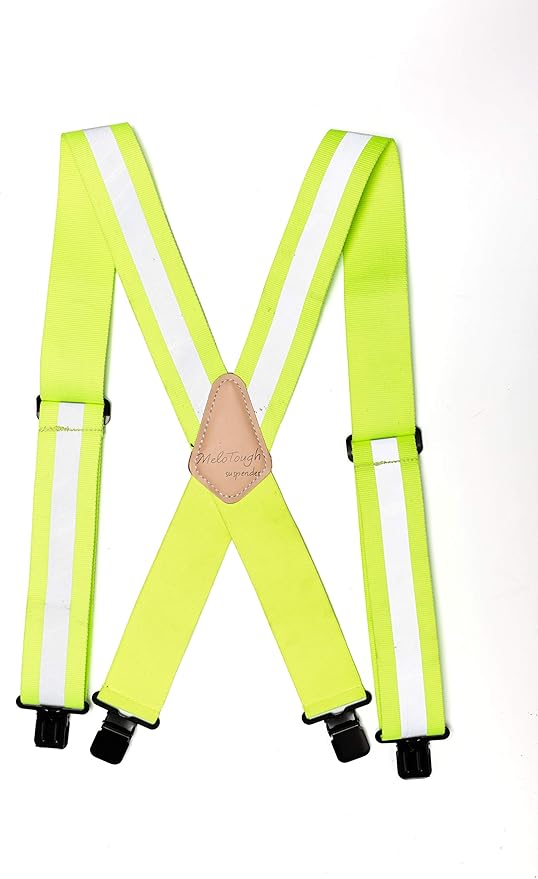 MELOTOUGH Reflective Safety Suspenders|Work Suspenders with Hi Viz Reflective Strip Hold Up Tool Belt Suspenders