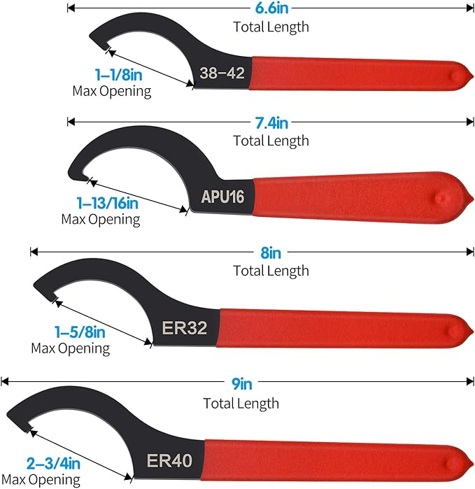 Coilover Spanner Wrench Set, 4pcs, Alloy Steel, Rubber