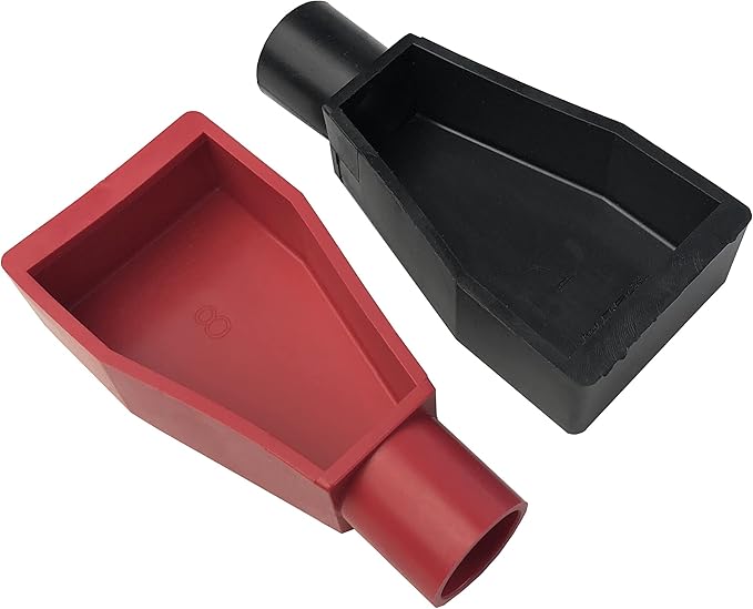 MGI SpeedWare Top Post Battery Terminal Insulator Covers, Red + Black Pair (2/0 AWG)