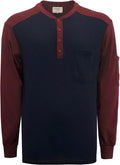 TICOMELA FR T Shirt Flame Resistant Shirt 5.5oz 100% Cotton Light Weight Workwear Men's Long Sleeve Henley Shirts