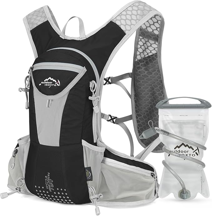 IX INOXTO Hydration Pack Backpack, Lightweight Water Backpack with 2L Hydration Bladder Daypack for Men Women,Running Hydration Vest for Trail Running Hiking Cycling Race Climbing