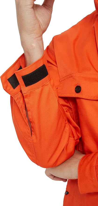 Mens Cotton Blend Long Sleeve Coverall Multi Pockets Zip Overall Mechanic Work Jumpsuit with Hood