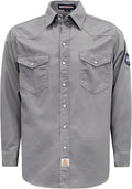BOCOMAL FR Shirts 6.25oz Lightweight Welding Shirts Flame Resistant Men's Fire Retardant Shirt