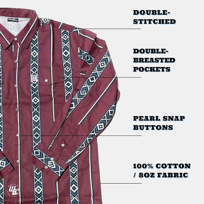 WoahBros FR Shirts for Men, 8oz Midweight Flame Resistant Welding Shirt, 100% Cotton, Pearl Snap Buttons - CAT2/NFPA2112