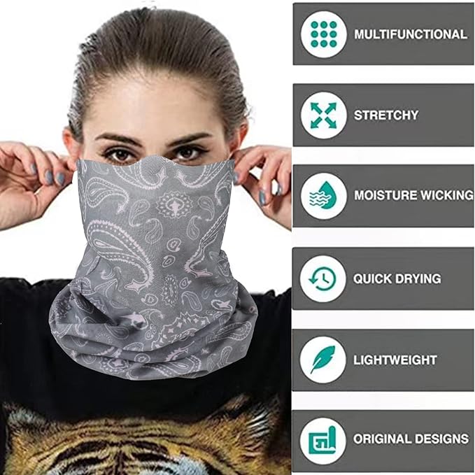 Neck Gaiter Masks Tube Scarf,Seamless Bandanas Buffs Gators,Ourdoor Face Mask Face Covering Multi Headwear