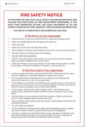 NextDayLabels - 6" x 9" Emergency Preparedness Fire Safety Notice White Vinyl Waterproof Self-Adhesive Label, Required by FDNY and NYC HPD, Pack of 10 Stickers