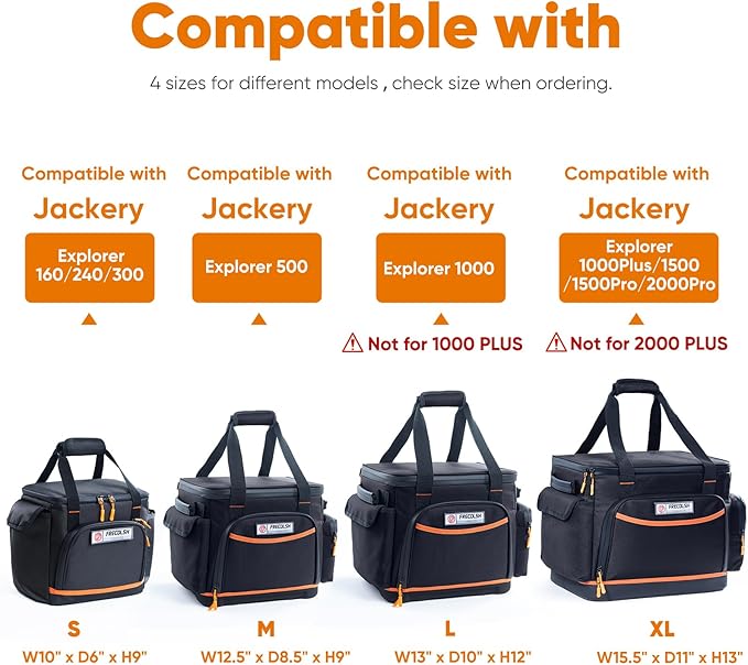 Travel Carrying Case Compatible with Jackery 500, Portable Power Station Storage Case with Water- proof Bottom and Pocket for Jackery Accessories, Storage Bag Only