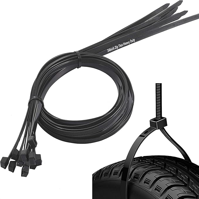 Long Zip Ties Heavy Duty 24 inch, Large Zip Ties with 175 lbs Tensile Strength, Big Cable Ties, Black, 45 Pack, by AGAOTIAN