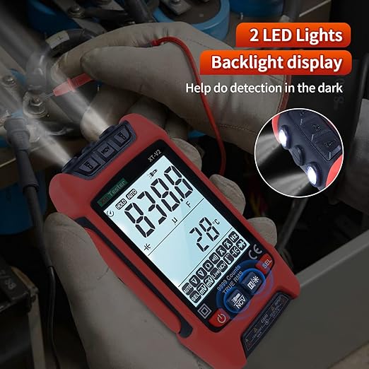 Xin Tester Digital Multimeter, 9999 Counts TRMS Auto-Ranging Voltmeter, Accurately Measures AC/DC Amp Ohm Voltage Meter Capacitance Frequency Diode with Backlight Flashlight
