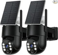 2K Security Cameras Wireless Outdoor, 5GHz WiFi Solar Camera Outdoor Wireless, Wire-free Installation, AI Detection, Two-way Audio, Mobile alerts, SD/Cloud Storage, Color Night Vision, 2 Packs