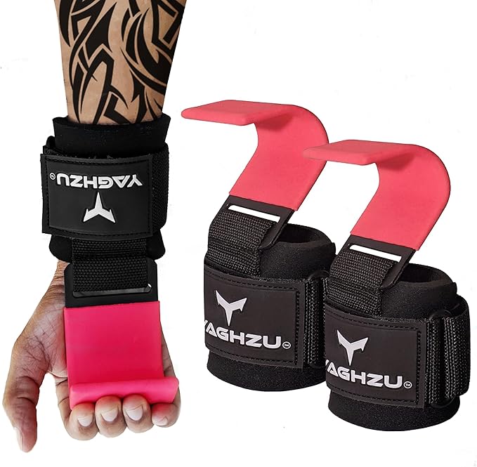 Weight Lifting Hooks, Padded Weight Lifting Straps Wrist Straps for Men and Women, Premium Deadlift Straps for Weightlifting and Powerlifting, Weight Lifting Gloves for Pull Ups