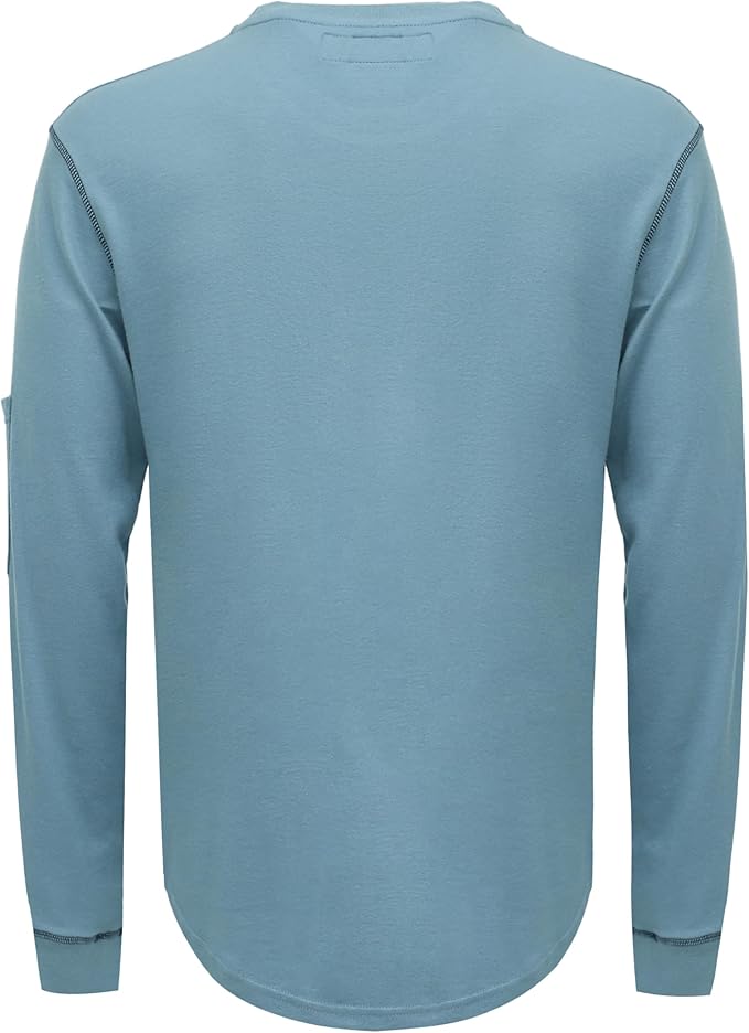 BOCOMAL FR Shirts for Men Lightweight Crew Long Sleeve Flame Resistant/Fire Retardant Shirt…