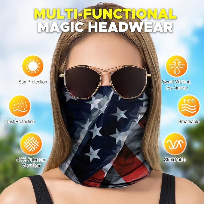 JOEYOUNG Headwear, Bandana, Neck Gaiter Head Wrap Headband Balaclava Magic Scarf