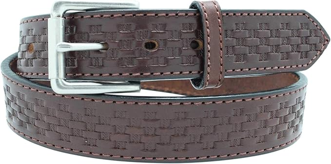 Yourtack Men's Basketweave Embossed Work Belt - 1 1/2" Oiled & Waxed Work Belt