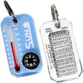 Sun Company Therm-o-Compass | Multi-Functional Zipper Pull Compass & Thermometer with Wind Chill Chart | Ideal for Camping, Hiking, and Outdoor Navigation