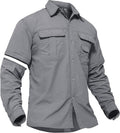 TACVASEN Men's Convertible Long Sleeve Fishing Shirts Lightweight Quick Dry Button Up Tactical Sun Shirts for Safari Hiking