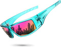 Polarized Sports Sunglasses for Men Women Unbreakable Frame Cycling Fishing Wrap Around Sunglasses UV400 Protection