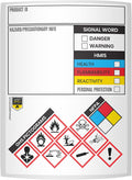 Performore SDS OSHA Chemical Safety Labels | 3x4 Inch MSDS Stickers with GHS HMIS Pictograms |Industrial OSHA‑Compliant Safety ID Tags | 100 Stickers Per Roll