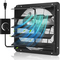 YOZON 20" Shutter Exhaust Fan with Speed Controller, Wall Mounted Wall Exhaust Fan, Automatic Shutter, High Speed, 3200CFM, Vent Fan for Garage, Greenhouse, Shed, Warehouse and Workshop - Black