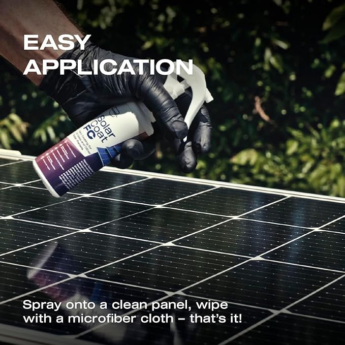 Nasiol SolarCoat FC Protective Nano Coating for All Glass Solar Panels, Increases Efficiency, Self Clean by Rain, Dirt Repellent PV Coating, Easy Apply and Durable - 5.07FlOz