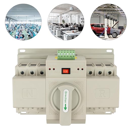 Dual Power Switch 63A 110V AC Dual Power Automatic Transfer 2S Quickly Switch Transfer Automatic/Manual Conversion Options (3P 63A)