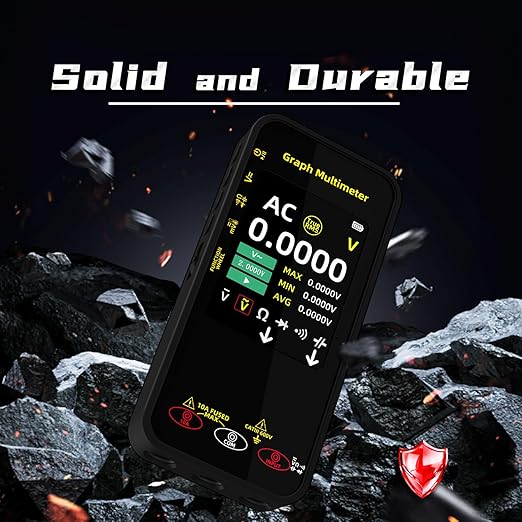 BSIDE 20000 Counts Digital Multimeter Date Recorder, 0.1mA/10uV/1000V with Smart Mode, 360-Degree Rotate LCD with Rechargeable, Measures Amp Cap Diode Temp MAX/MIN/Peak Voltage for Photovoltaic Miners