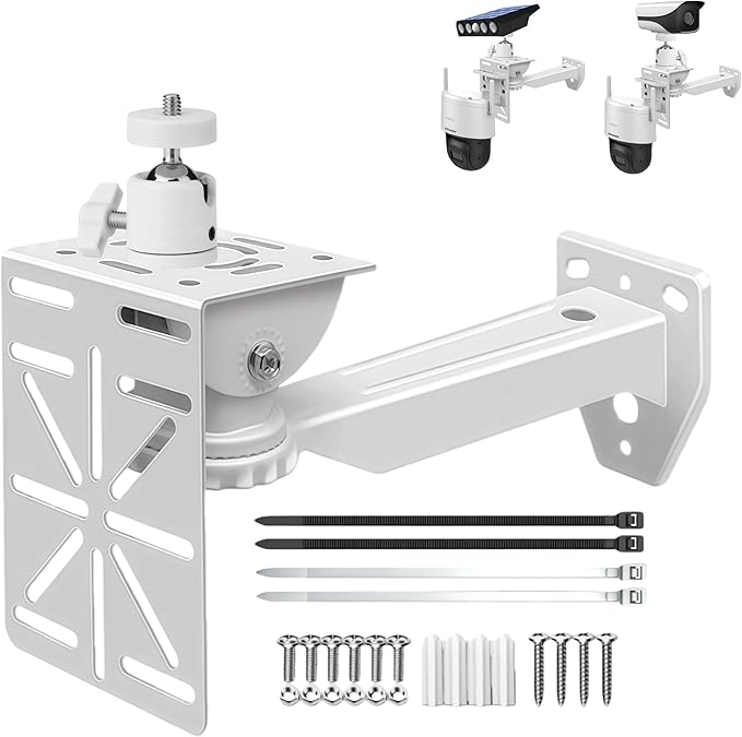 Security Camera Mount System - Modular 3-in-1 Adjustable Outdoor/ Indoor Bracket for Wall/Ceiling Flat Surface Mounting | Fit CCTV, Flood Lights, Solar Panels