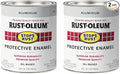 Rust-Oleum 7715502-2PK Stops Rust Brush On Paint, Quart, Metallic Aluminum, (Pack of 2)