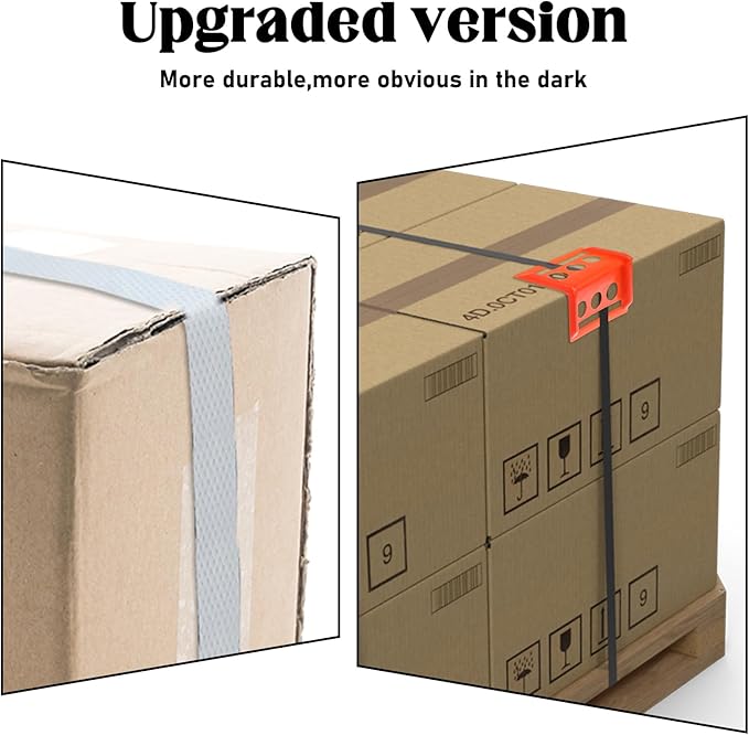 20 Pack Flatbed Edge Protectors for Cargo Loads, Thick Plastic Corner Protectors Tie Down Strap Corner Protector Edge Protector for Pallets Trailer Truck Cargo Protection (Orange)