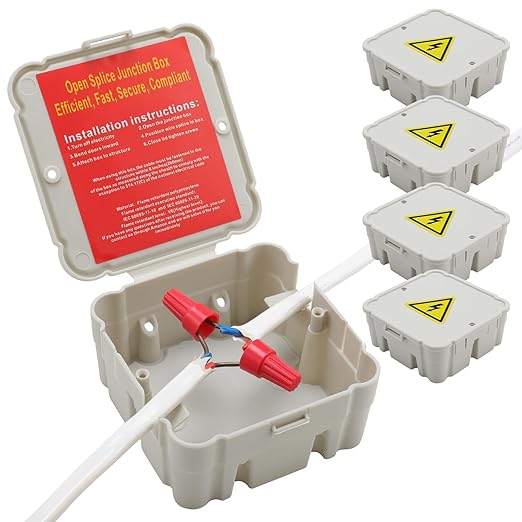Open Splice Junction Box (4 Pack), 5 Second Installation - Electrical Wire Splice Cubes