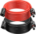 10AWG Solar Extension Cable 20FT – 2 Pack Red & Black PV Wire with Solar Connectors, 84-Strand Tinned Copper, Dual XLPE Insulated, Outdoor UV-Resistant Cable for RV, Inverter, Battery