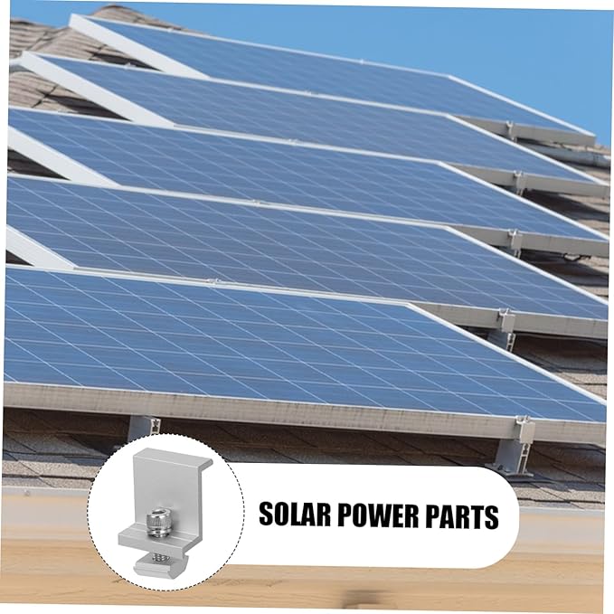 40 Solar Panel Side Pressure Blocks Household Clamp Kit Mid Clamp for Solar Panel Rack Aluminum Alloy Mid Clamps