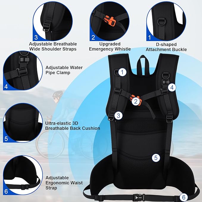 Insulated Hydration Backpack with 3L Water Bladder - 18L Leak-Proof Hiking Daypack, Lightweight Water Backpack for Men & Women, Gear for Running, Cycling, Rave Festivals & Outdoor Sports