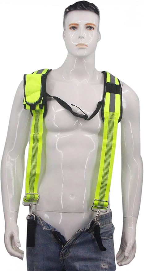 Heavy Duty Tool Belt Suspenders for Men 3 Point Padded Suspenders with Attachment Loops for Men